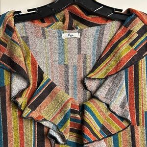 Colorful Striped Ruffle Dress 3X